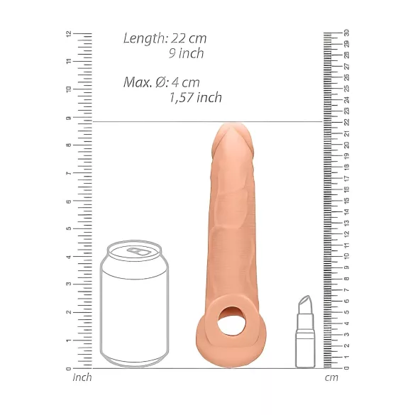 RealRock Penis Sleeve 9 - Penismanschette (21,5cm) - natur