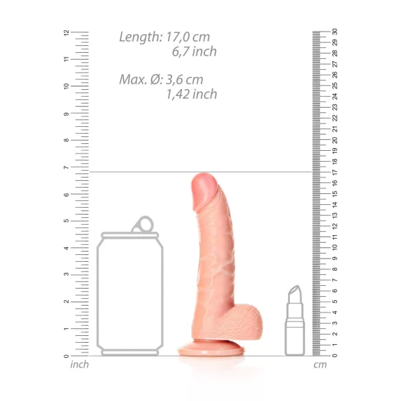 RealRock - Dildo mit Saugnapf und Hoden - 15,5 cm (hautfarben)