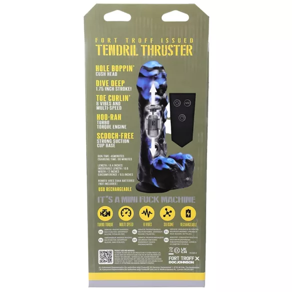 Doc Johnson Mini F-Machine Tendril - Funksteuerungs-Vibrator (blau)