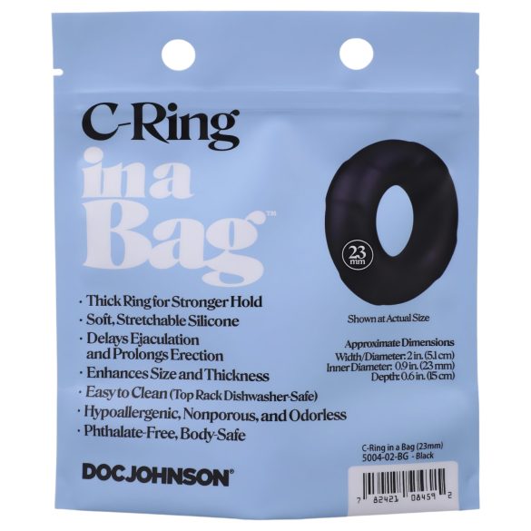 Doc Johnson C-Ring - Silikon Penisring (schwarz)