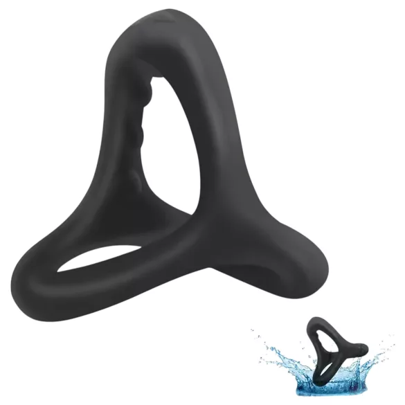 Penis- und Hodenring mit Noppenoberfläche (schwarz)