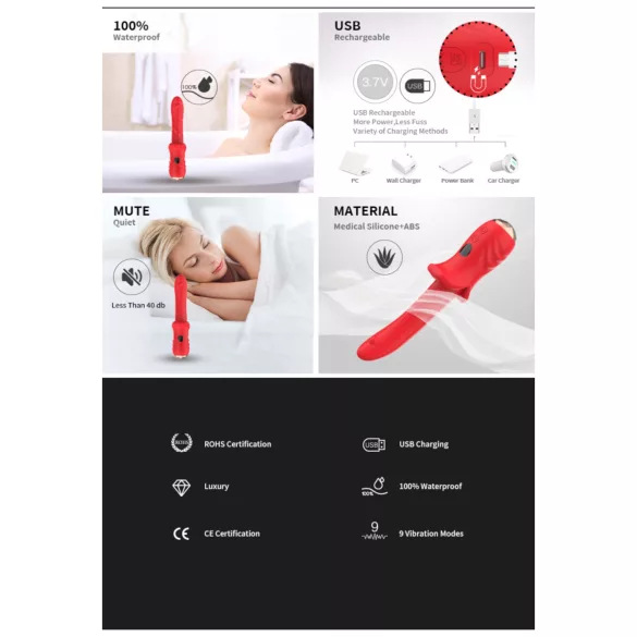 Bestoy - wasserdichter G-Punkt Vibrator (rot)