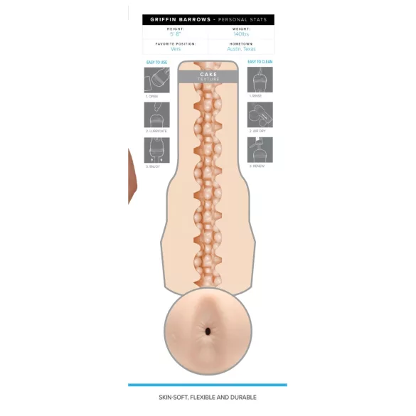 Fleshjack Griffin Barrows - naturgetreuer Po-Masturbator (natur)