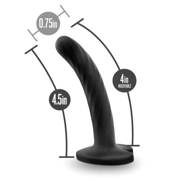 Temptasia Twist Small - Saugfuß, gedrehter Dildo (schwarz)