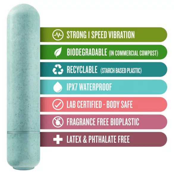 Gaia Eco M - umweltfreundlicher Vibrator in Stabform (türkis) - mittelgroß