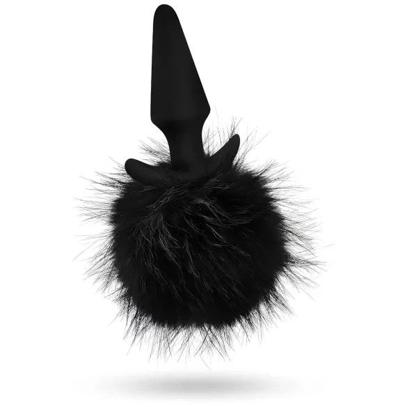Anal Adventures Platin - Analplug mit Hasenschwanz (schwarz)