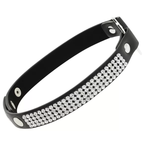 Coquette - Strass-Choker mit Herzanhänger (schwarz)