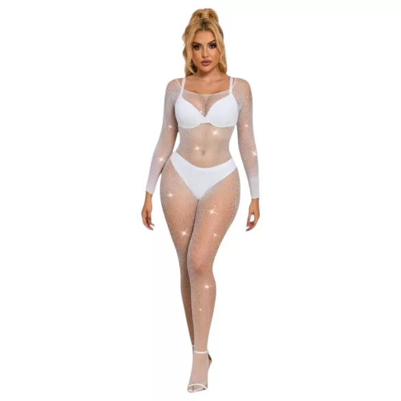 Subblime 952396 - glitzernder Strass-Jumpsuit - (weiß) - S-L
