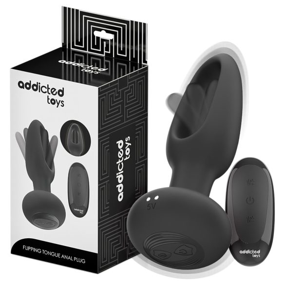 Addicted Toys - Beweglicher Zungen-Analdildo (Schwarz)