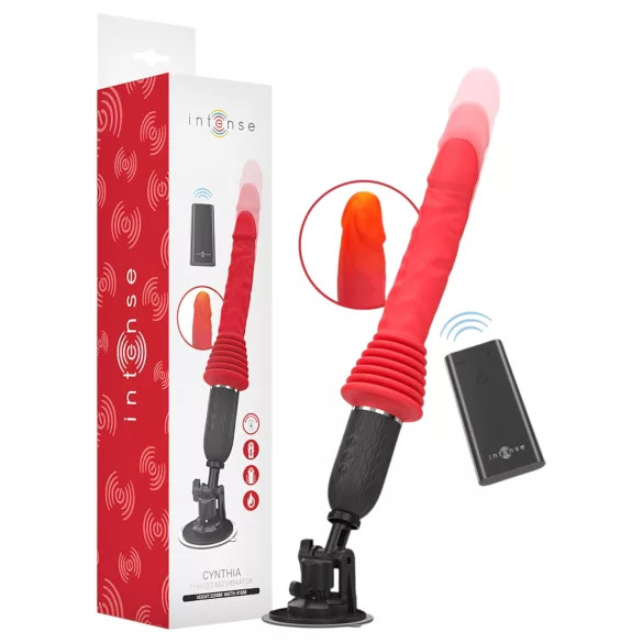 Intense Cynthia - Vibrator mit Saugnapf und Stoßfunktion (rot)