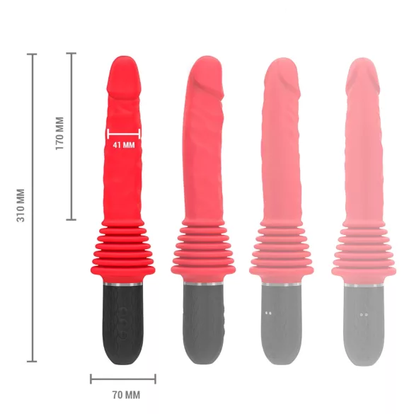 Intense Cynthia - Vibrator mit Saugnapf und Stoßfunktion (rot)