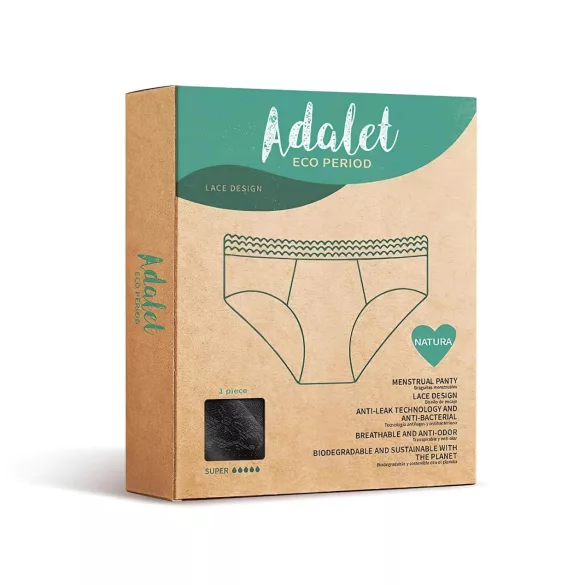 Adalet Natura Super - Periodenslip (schwarz) - M