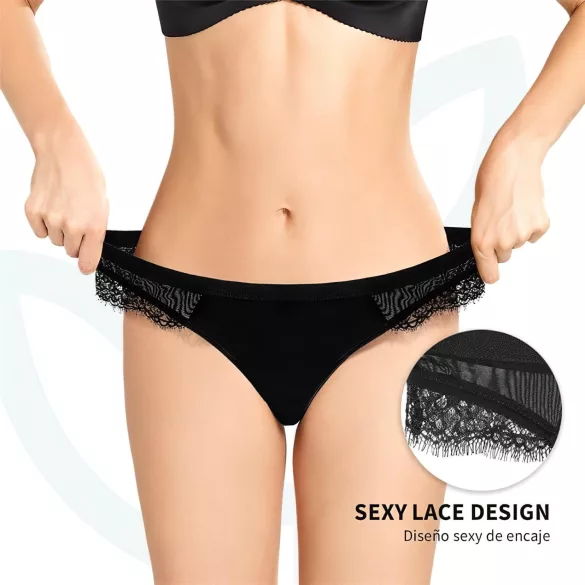 Adalet Flora Normal - Menstruationsunterwäsche (schwarz) - L