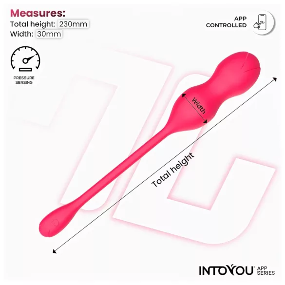 INTOYOU Kyra Pelvic - App-gesteuerte vibrierende Liebeskugel (Pink)