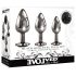 Evolved Black Gem - Metall Analdildo-Set mit schwarzem Stein (Silber)