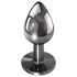 Evolved Black Gem - Metall Analdildo-Set mit schwarzem Stein (Silber)
