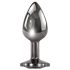 Evolved Black Gem - Metall Analdildo-Set mit schwarzem Stein (Silber)