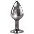 Evolved Black Gem - Metall Analdildo-Set mit schwarzem Stein (Silber)