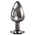 Evolved Black Gem - Metall Analdildo-Set mit schwarzem Stein (Silber)