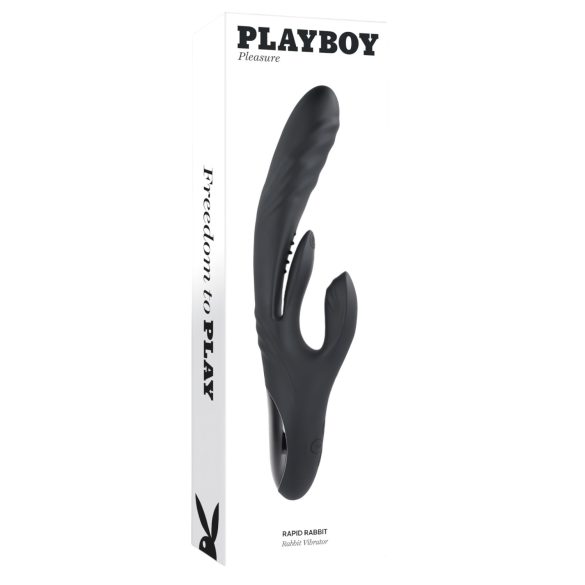 Playboy Rapid Rabbit - Akku-Klitorisstimulator (schwarz)