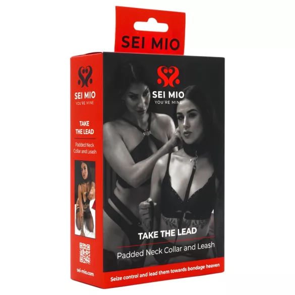 Sei Mio - Halsband und Leine (schwarz)