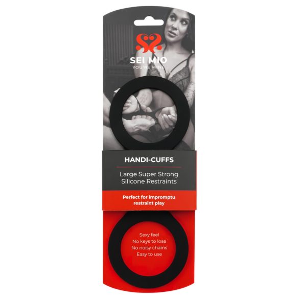 Sei Mio - Silikon-Handschellen - L (schwarz)