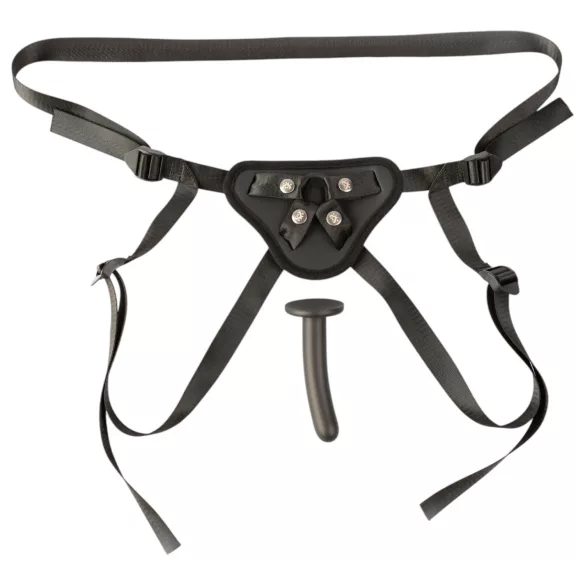 Sei Mio - anpassbarer Dildo mit Harness - 12,5 cm (schwarz)