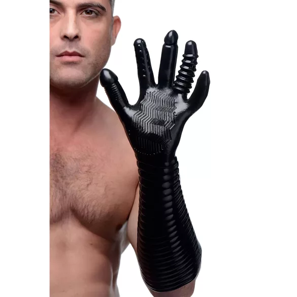 XR Brands - Pleasure Fister - strukturierter Fisting-Handschuh (schwarz)