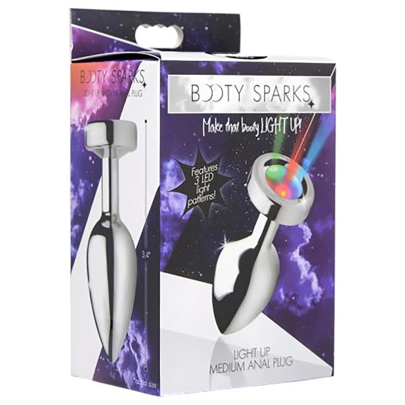 Booty Sparks - Leuchtendes Analplug - Mittel (Silber)
