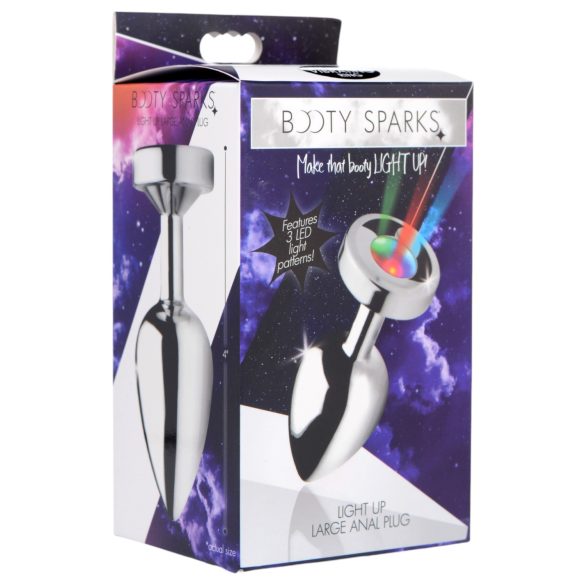 Booty Sparks - Leuchtender Analplug - groß (silber)