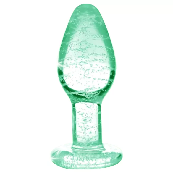 Booty Sparks Glow in the Dark L - Glas-Buttplug (transparent)