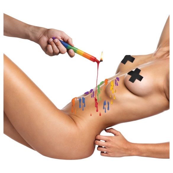 XR Brands - BDSM Körperkerze - Regenbogen (3 Stk.)