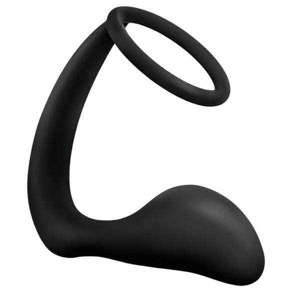 Anal Abenteuer Platin - Anal Dildo mit Penisring (Schwarz)