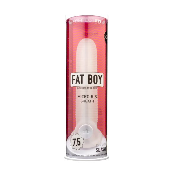 Fat Boy Micro Ribbed - Penis-Mantel (19cm) - weiß