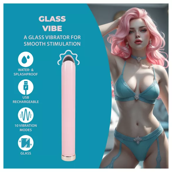 Loveline - gerader Glasvibrator (rosa)