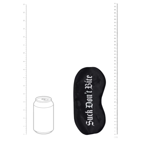 Autsch! - Satin-Schlafmaske mit Aufschrift „Suck Don't Bite“ (schwarz)