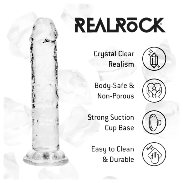 RealRock - naturgetreuer Dildo mit Saugnapf (transparent) - 12,7 cm