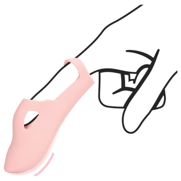 Loveline - gerippter Finger-Vibrator (rosa)