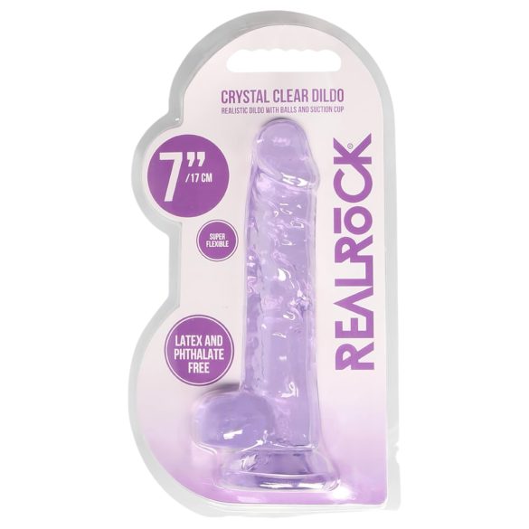 REALROCK - Durchsichtiger Realistischer Dildo - Lila (17cm)