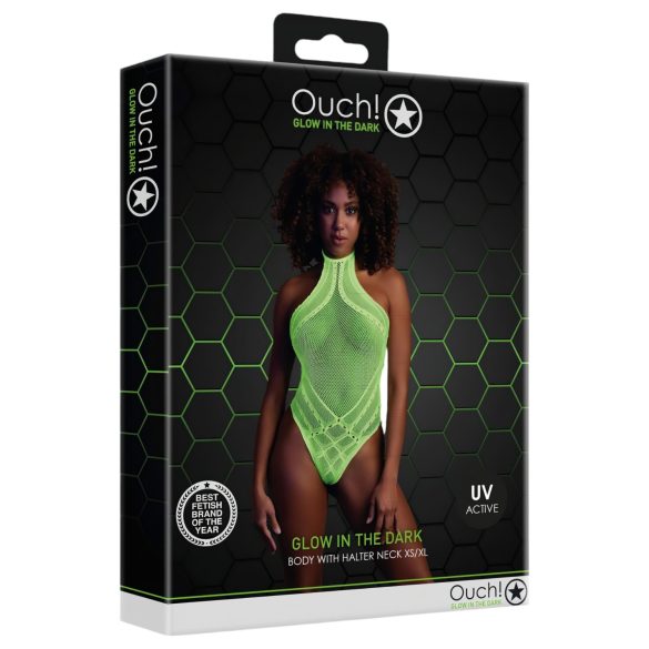 Ouch! - Neon grüner Phosphor-Body mit Riemchen-Effekt - XL-4XL