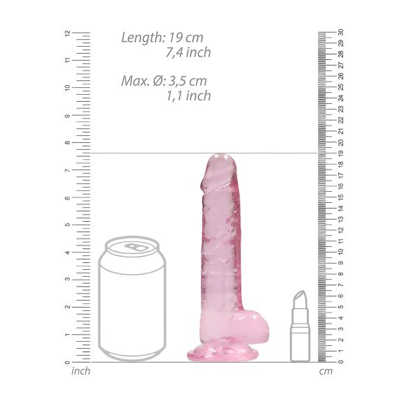 REALROCK - durchsichtiges realistisches Dildo - pink (17 cm)