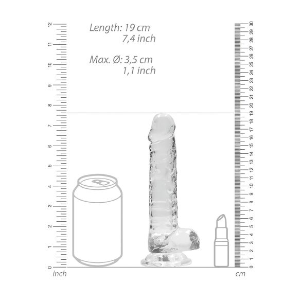 REALROCK - transparenter realistischer Dildo - transparent (17cm)