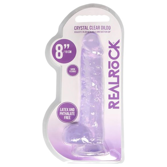 REALROCK - Transparent Realistischer Dildo - Lila (19cm)