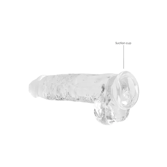 RealRock - transparenter, naturgetreuer Dildo (transparent, 22 cm)