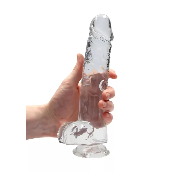 RealRock - transparenter, naturgetreuer Dildo (transparent, 22 cm)