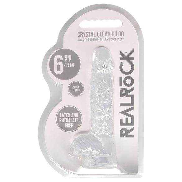 REALROCK - transparentes realitätsgetreues Dildo - transparent (15cm)
