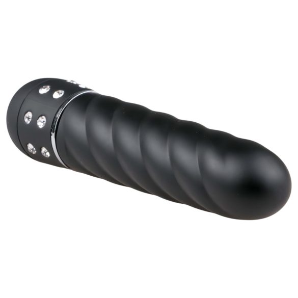 Easytoys Diamond Twirled - gedrehter Stab-Vibrator (schwarz)