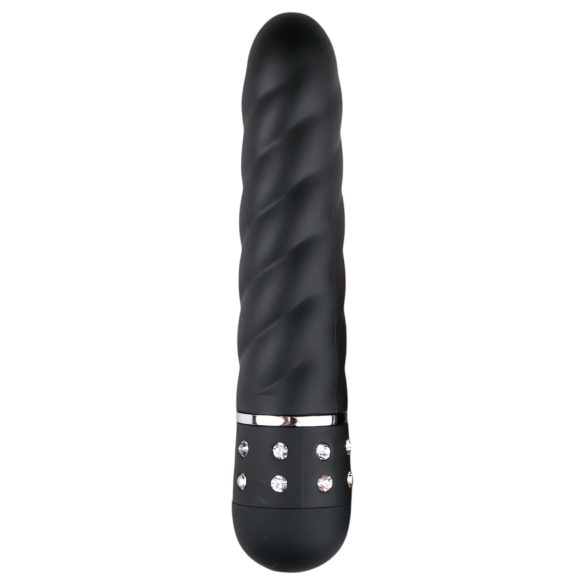 Easytoys Diamond Twirled - gedrehter Stab-Vibrator (schwarz)