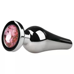   Easytoys Metall No.11 - Analplug Silber mit rosa Kristall (3,5cm)