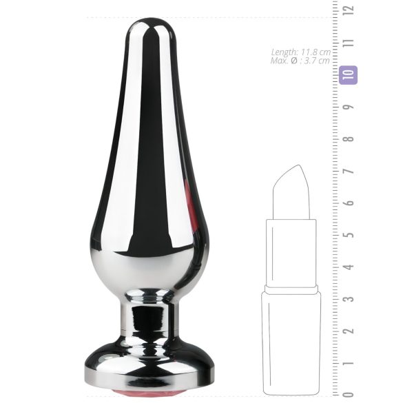 Easytoys Metall No.11 - Analplug Silber mit rosa Kristall (3,5cm)